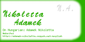 nikoletta adamek business card